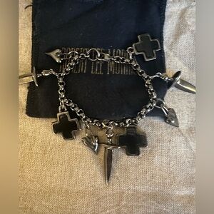 Vintage Robert Lee Morris RLM Dagger & Cross Charm Bracelet